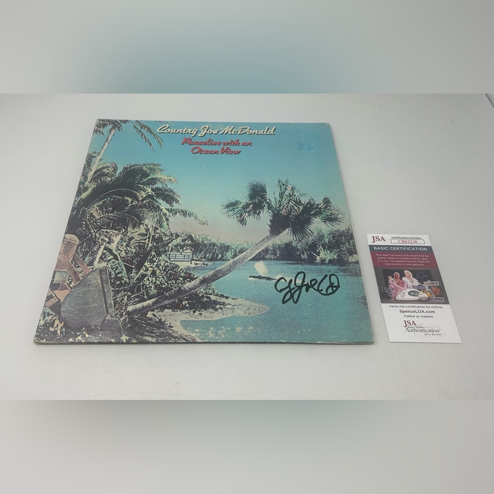 Country Joe McDonald‎ signed Paradise with an Ocean View Album JSA COA